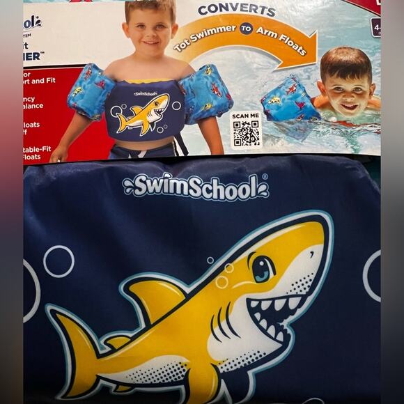 Swimschool 2-in-1 Ultra-Fit Adjustable Tot Swimmer Shark Floatation Vest 4-6 yrs - Picture 7 of 7